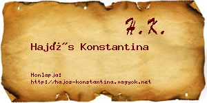 Hajós Konstantina névjegykártya